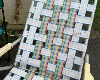 LOT 1161 3 CHAIRS IN THIS LOT! VINTAGE ALUMINUM LOUNGE CHAIRS CAMPING CHAIR FOLDING CHAIRS