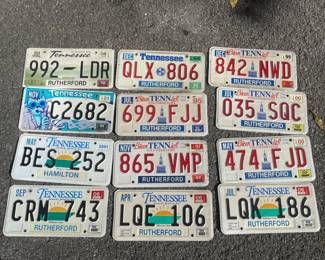 LOT 1038 LICENSE PLATES
