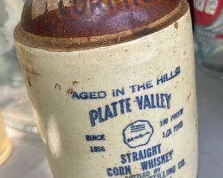 LOT 1172 VINTAGE BOTTLES GROLSCH TRU ADE PLATTE VALLEY WHISKEY SEE LOT FOR ALL BOTTLES INCLUDED. CHECK OUT THE OTHER BOTTLE LOTS IN THIS AUCTION!