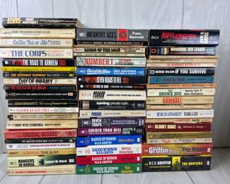 LOTS 429 - 444 BOOKS BOOKS & MORE BOOKS! SEE AUCTION FOR DETAILS! PAPER BACK BOOKS BASEBALL MILITARY ELVIS PRESLEY