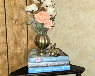 Brass decorative  items and cook books