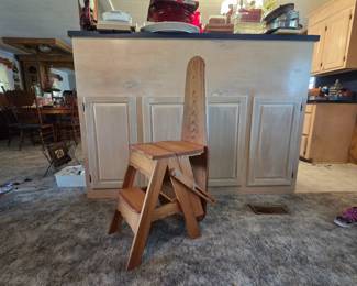Vintage Combo Chair Ironing Board Step Ladder