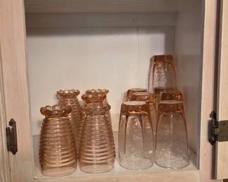 Vintage pink glassware 
