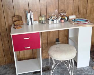 Desk and sewing supplies 