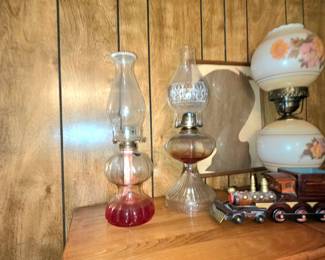 Antique oil lamps