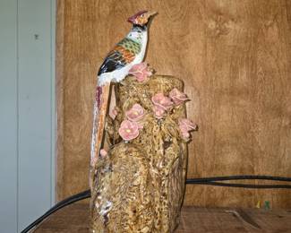 Pheasant Pottery Vase 
