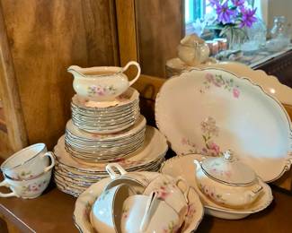Pink Floral Print China Place Sets