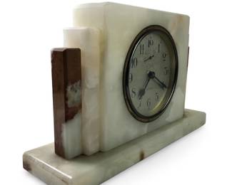 Vintage Dittco Art Deco Onyx Shelf Mantle Clock
