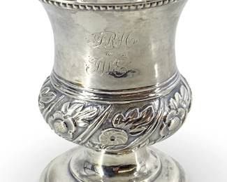 Vintage Monogrammed Silver Goblet