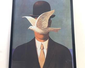 Rene Magritte Man With Bowler Hat Serigraph