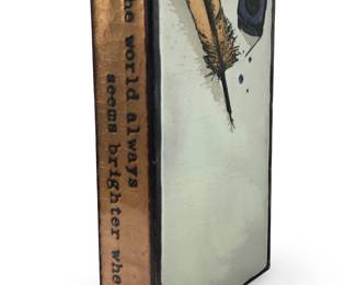 Neil Gaiman Houston Llew Glass on Copper Art