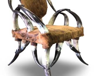 Rustic 22 Steer Cattle Horn Cowhide Chair