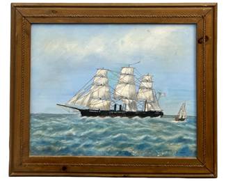 Signed C. Moniz Seascape Acrylic on Canvas