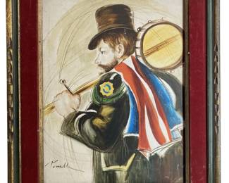 “The Drummer Boy" Signed Ponselle acrylic canvas