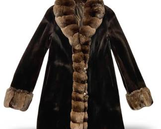 Sheared Mink and Chinchilla Fur Reversible Coat