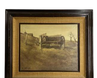 Adolf Sehring Canvas Giclee “Wagon in a Field"