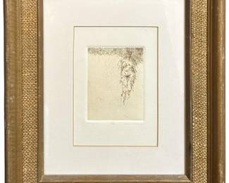 Signed Antique Thom O’Connor Figure Etching