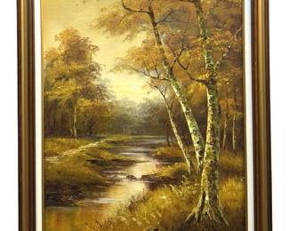 Signed Phillip Cantrell Forest Oil on Canvas