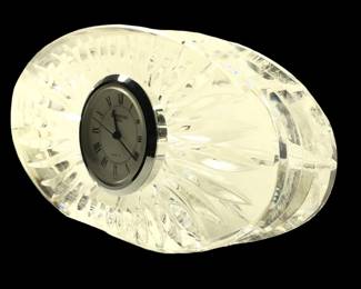 Waterford Oval Starburst Crystal Vanity Desk Clock
