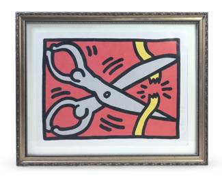 Signed Keith Haring 89 Pop Shop Scissors Serigraph