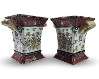 Vintage Pair Okura Toen Noritake Porcelain Vases