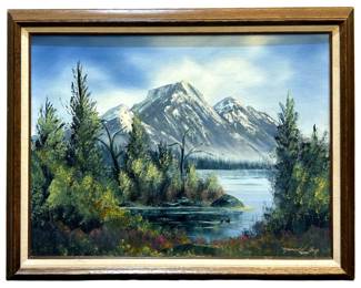 Signed Michael Mountainscape Oil on Panel