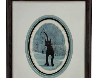 P. Buckey Moss Signed lithograph “Cinders"