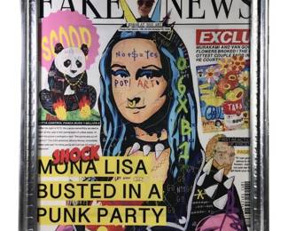 The Mona Lisa Fake News Graffiti Art Serigraph