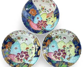 18th Century Chinese Export Tobacco Leaf Saucers