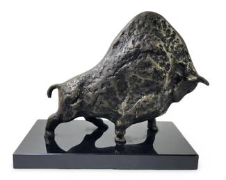 Signed Picasso Bronze Raging Bull Sculpture