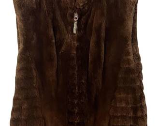 Brown Sheared Beaver Fur Vest