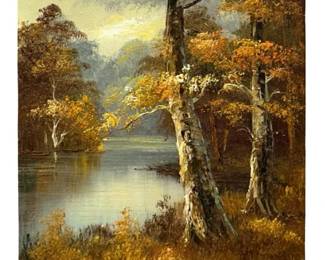 Signed Phillip Cantrell Fall Oil on Canvas