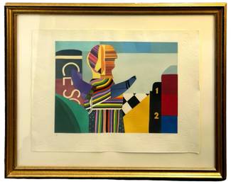 Signed Max Papart “Electronic Man" Lithograph