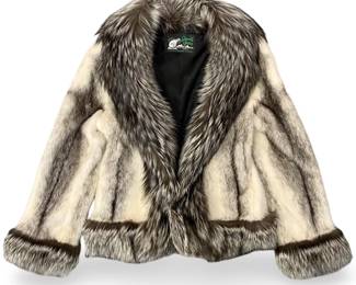 K.F.L. David Green Mink Fur & Fox Trim Jacket