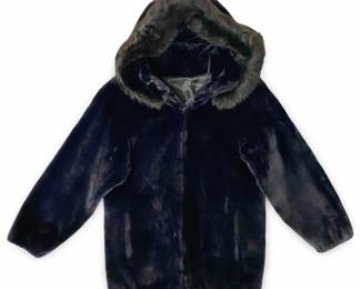 Alaska Fur Black Beaver & Died Fox Hooded Jacket