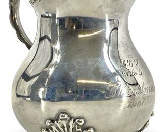 1901 Monogrammed Sterling Cream Pitcher