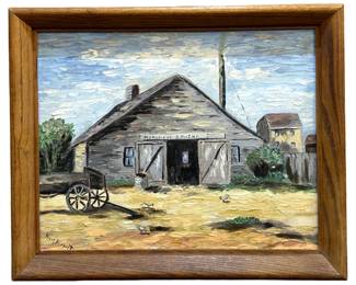 Signed Pearl Ruppert “Monument Smith" Oil on Panel