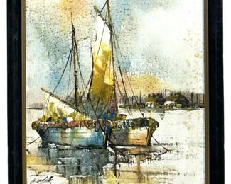 Signed Adriano Marchello Oil on Canvas