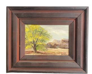Signed H.B. Baldwin Oil On Board Canyon Tree