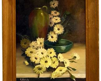 Signed Littlehale Floral Still Life Oil on Canvas