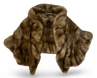 David Goodman Milan Sable Knitted Bolero Wrap