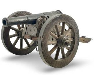 Vintage Wooden Model Field Cannon