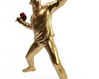 Gold Resin Graffiti Art Flower Thrower Figure
