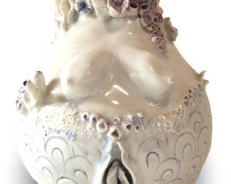Vintage Signed Art Nouveau Erotic Repose Vase