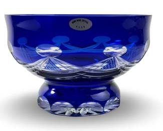 U.S.S.R Cobalt Blue Cut To Clear Crystal Bowl