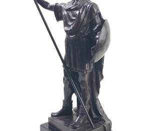 Pierre Felix Fix Masseau Bronze Warrior Sculpture