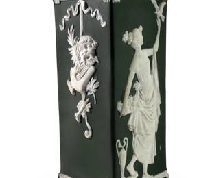 Shafer & Vater Sage Green Art Nouveau Figural Vase