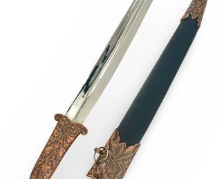 Ornate Horse Head Handle Sheathed Dagger
