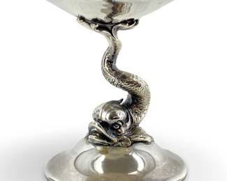 Small F. Chiappe Silver German Goldfish Pedestal