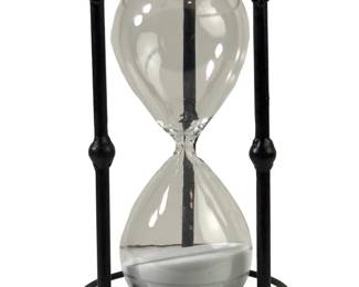 Vintage Black Metal Hourglass Sand Timer
